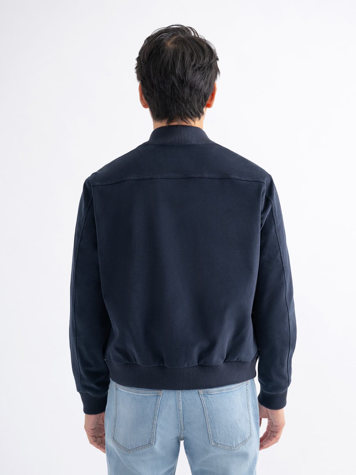 Wythe 2.0 Navy Shaved Cotton Bomber Jacket by Proper Cloth