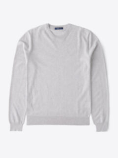 Natural Biella S130s Merino Crewneck Sweater Product Thumbnail 1