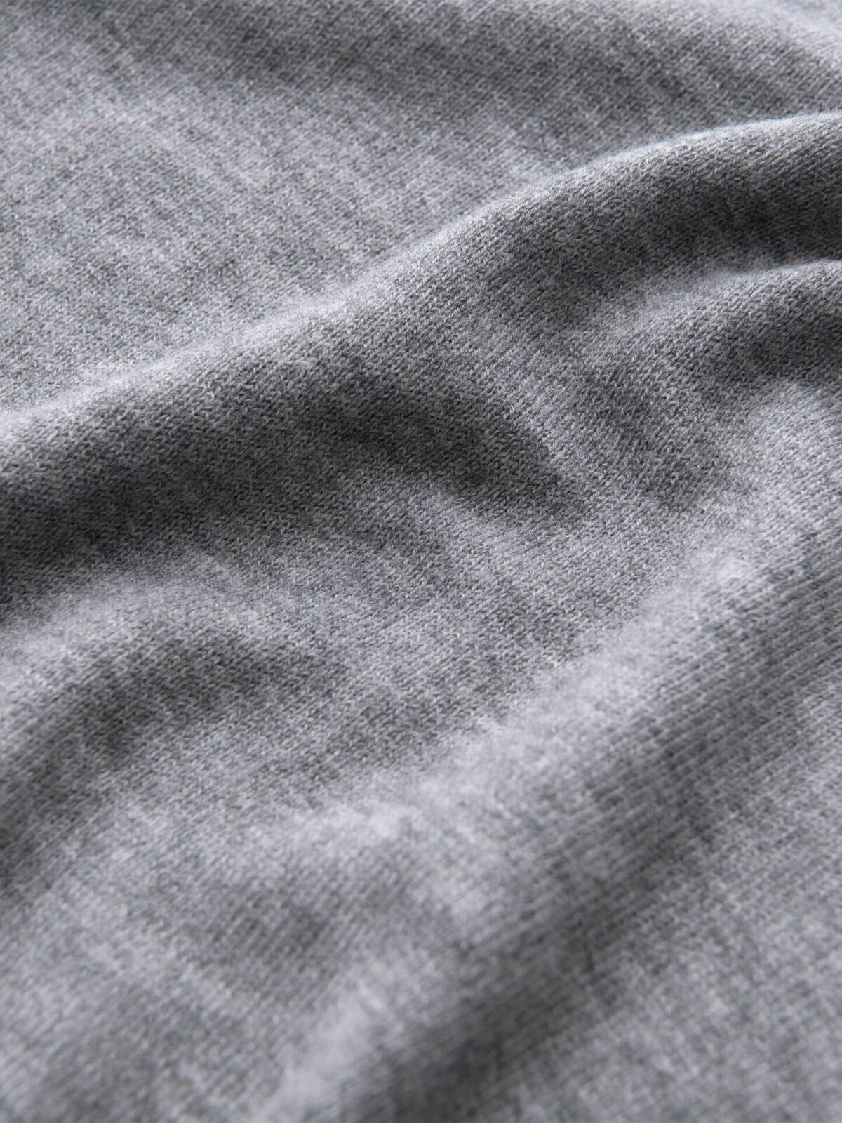 Light Grey Melange Merino V-Neck Sweater