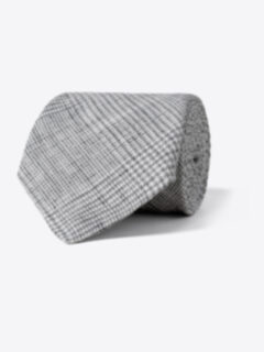 Grey Glen Plaid Linen Tie Product Thumbnail 1
