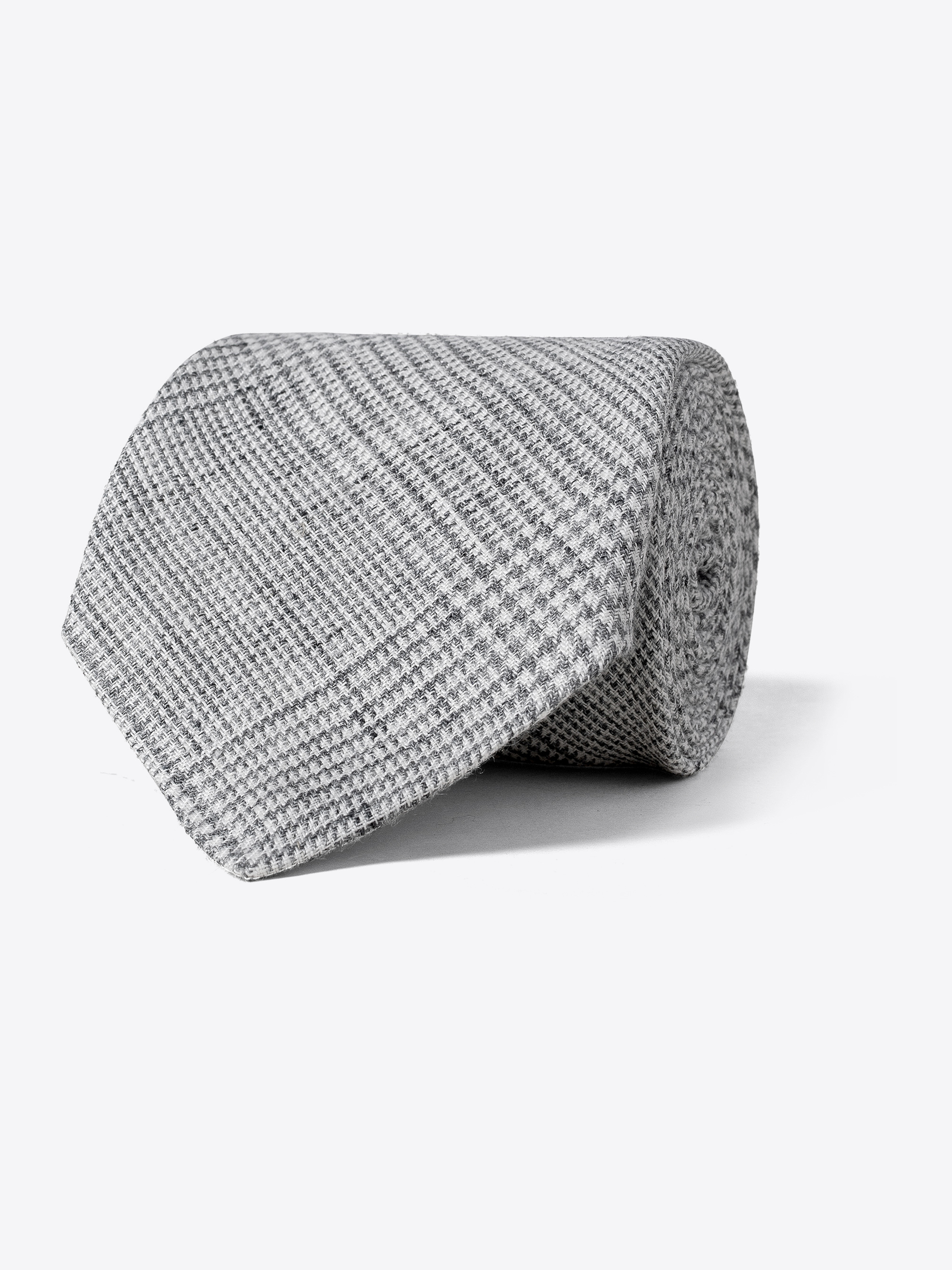 Zoom Image of Grey Glen Plaid Linen Tie