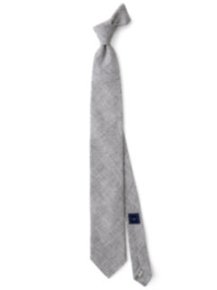 Grey Glen Plaid Linen Tie Product Thumbnail 2
