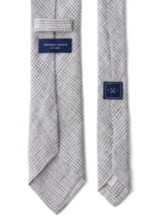 Grey Glen Plaid Linen Tie Product Thumbnail 4