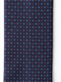 Navy Red and Light Blue Small Foulard Silk Tie Product Thumbnail 3
