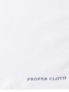 White Cotton and Linen Pocket Square Product Thumbnail 2