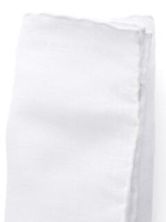 White Cotton and Linen Pocket Square Product Thumbnail 4