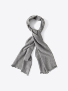 Light Grey Cashmere Herringbone Scarf Product Thumbnail 1