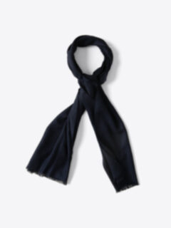 Navy Textured Wool Scarf Product Thumbnail 1