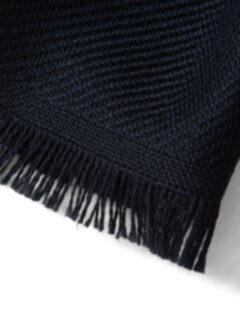 Navy Textured Wool Scarf Product Thumbnail 2