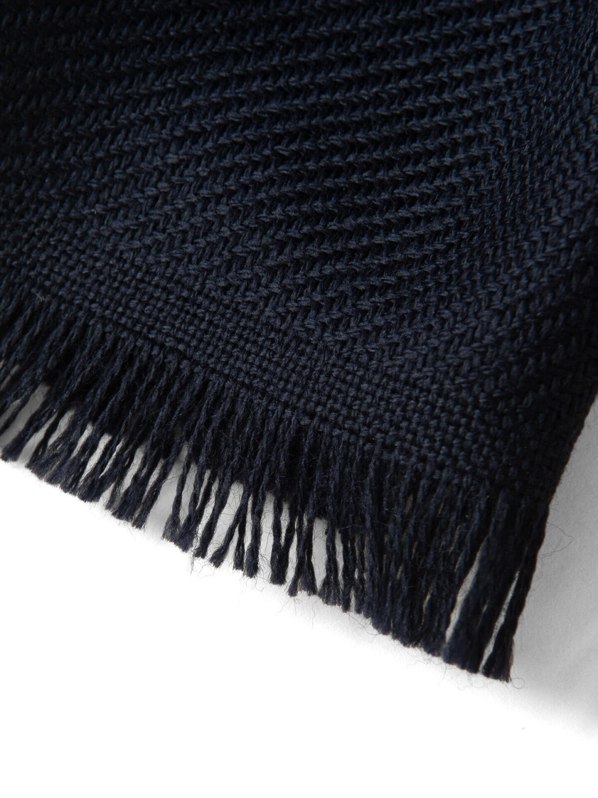Navy Textured Wool Scarf