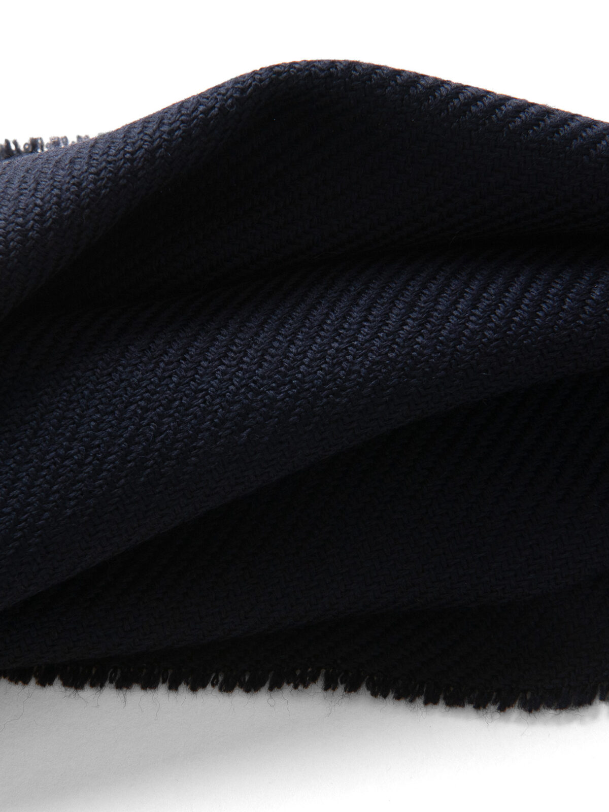 Navy Textured Wool Scarf