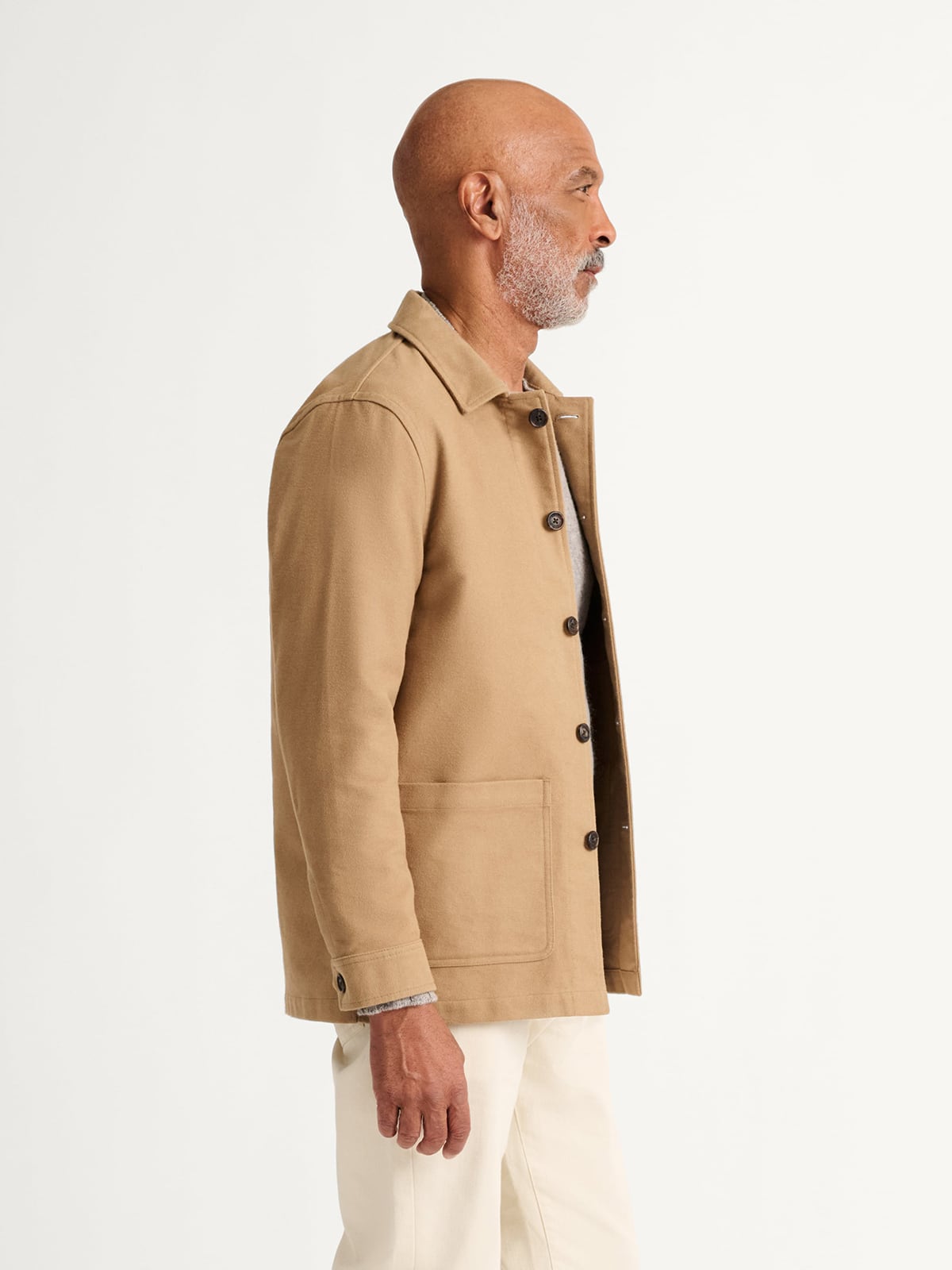 Camel Heavyweight Moleskin Chore Jacket - Proper Cloth
