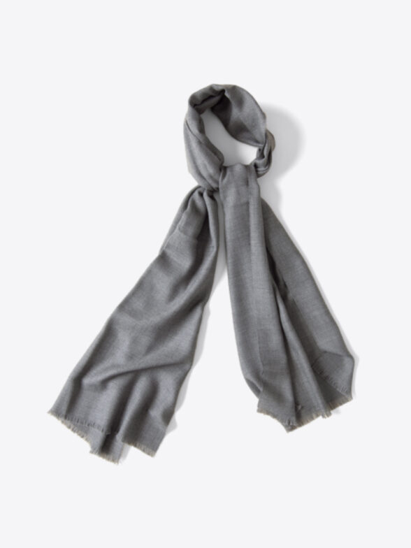 Thumb Photo of Grey Textured Wool Scarf