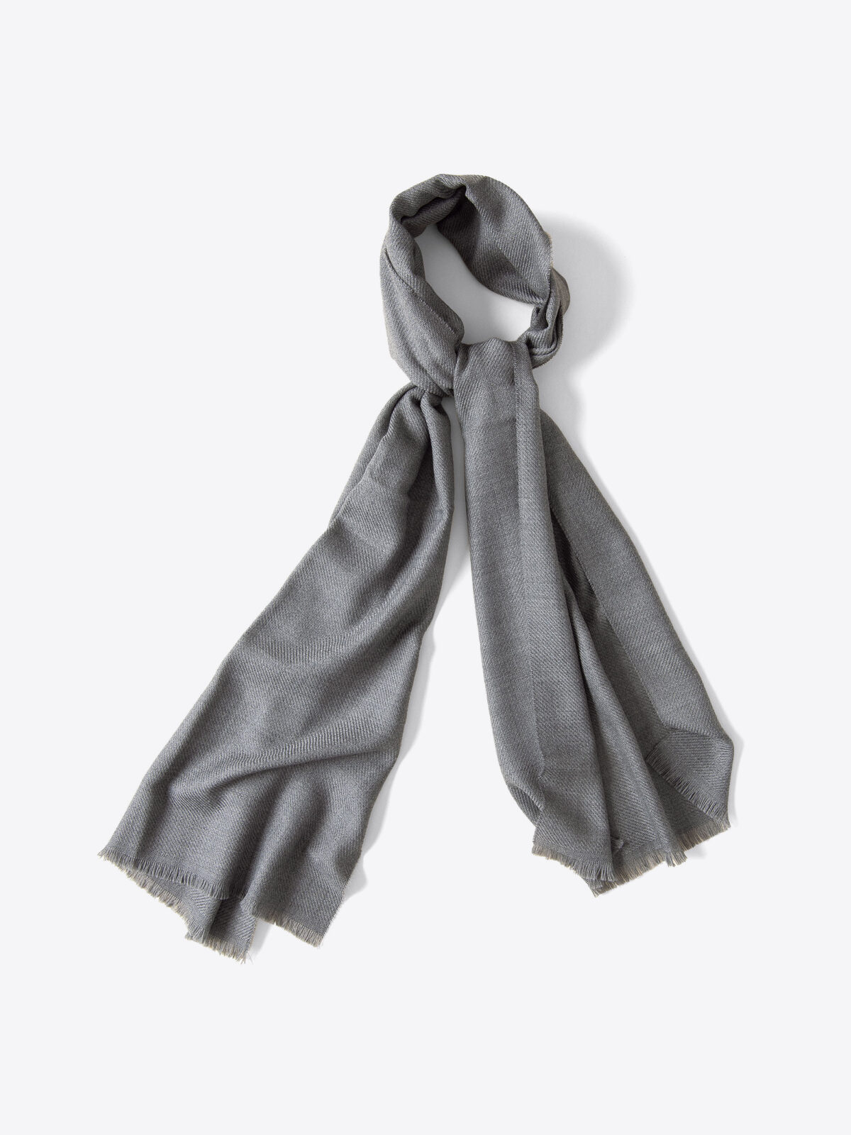 Grey Textured Wool Scarf