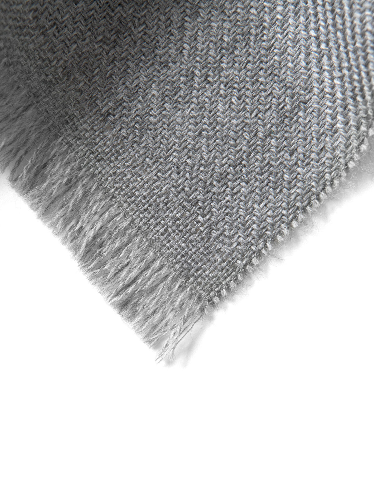 Grey Textured Wool Scarf