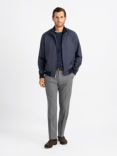 Lucca Wool Blend River Coat（rich navy） Lucca Navy Merino Windbreaker - Proper Cloth