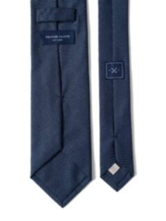 Navy Mini Houndstooth Wool Tie Product Thumbnail 3