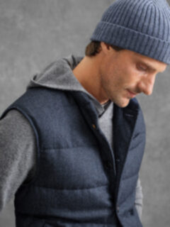 Cortina Navy Herringbone Button Vest Product Thumbnail 4