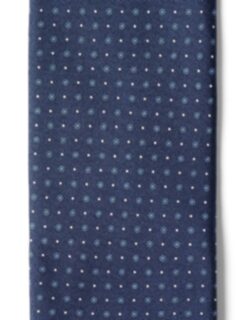 Navy and White Micro Foulard Silk Tie Product Thumbnail 2