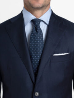 Navy Foulard Wool Tie Product Thumbnail 6
