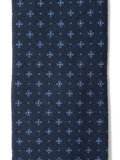 Navy Foulard Wool Tie Product Thumbnail 2