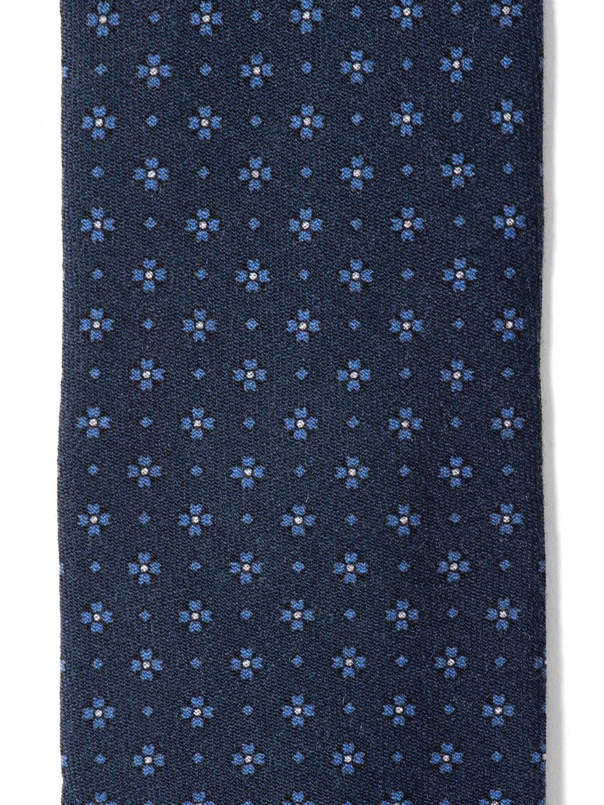 Navy Foulard Wool Tie