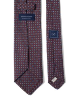 Burgundy Small Foulard Wool Tie Product Thumbnail 3