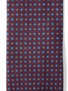 Burgundy Small Foulard Wool Tie Product Thumbnail 2