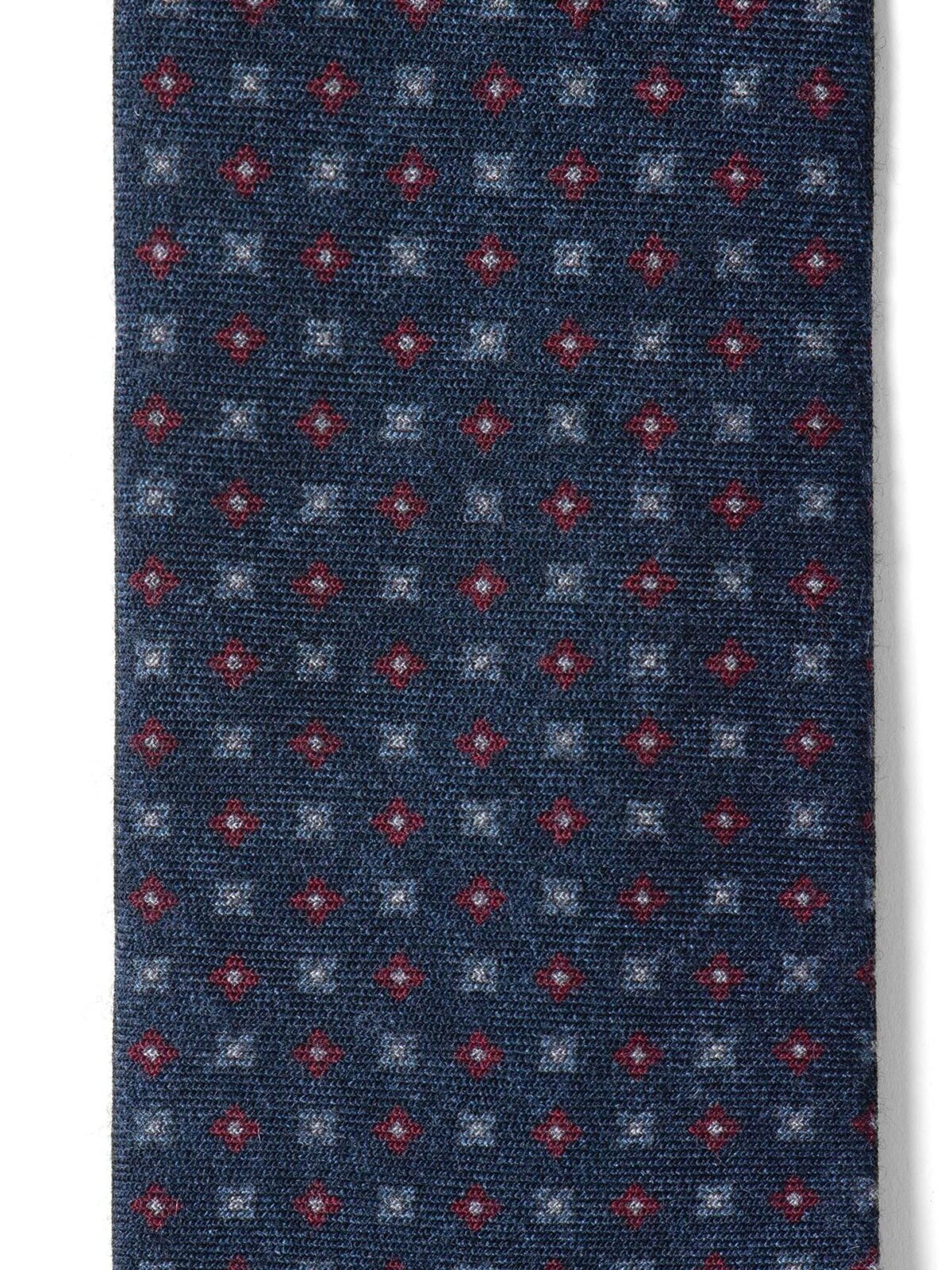 Navy and Scarlet Foulard Wool Tie
