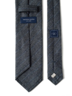 Grey Pinstripe Wool Tie Product Thumbnail 3