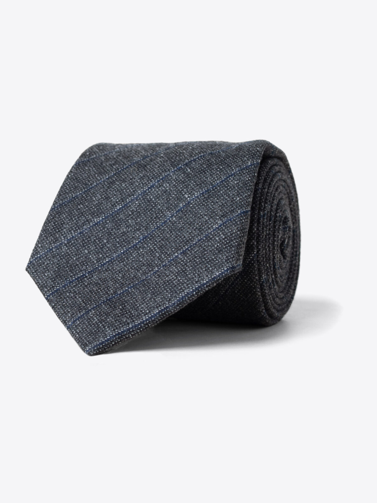 Grey Pinstripe Wool Tie