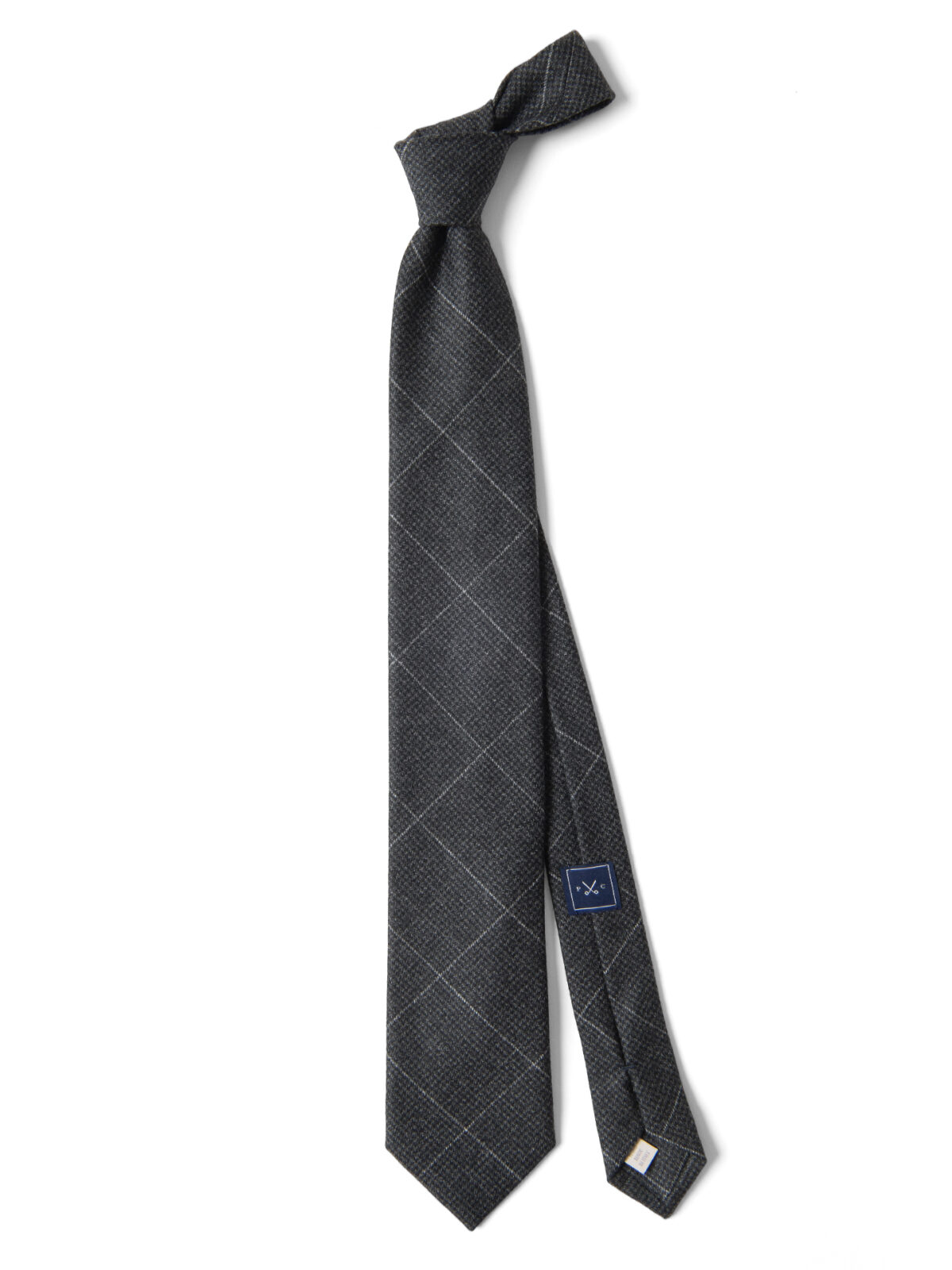 Charcoal Windowpane Wool Tie