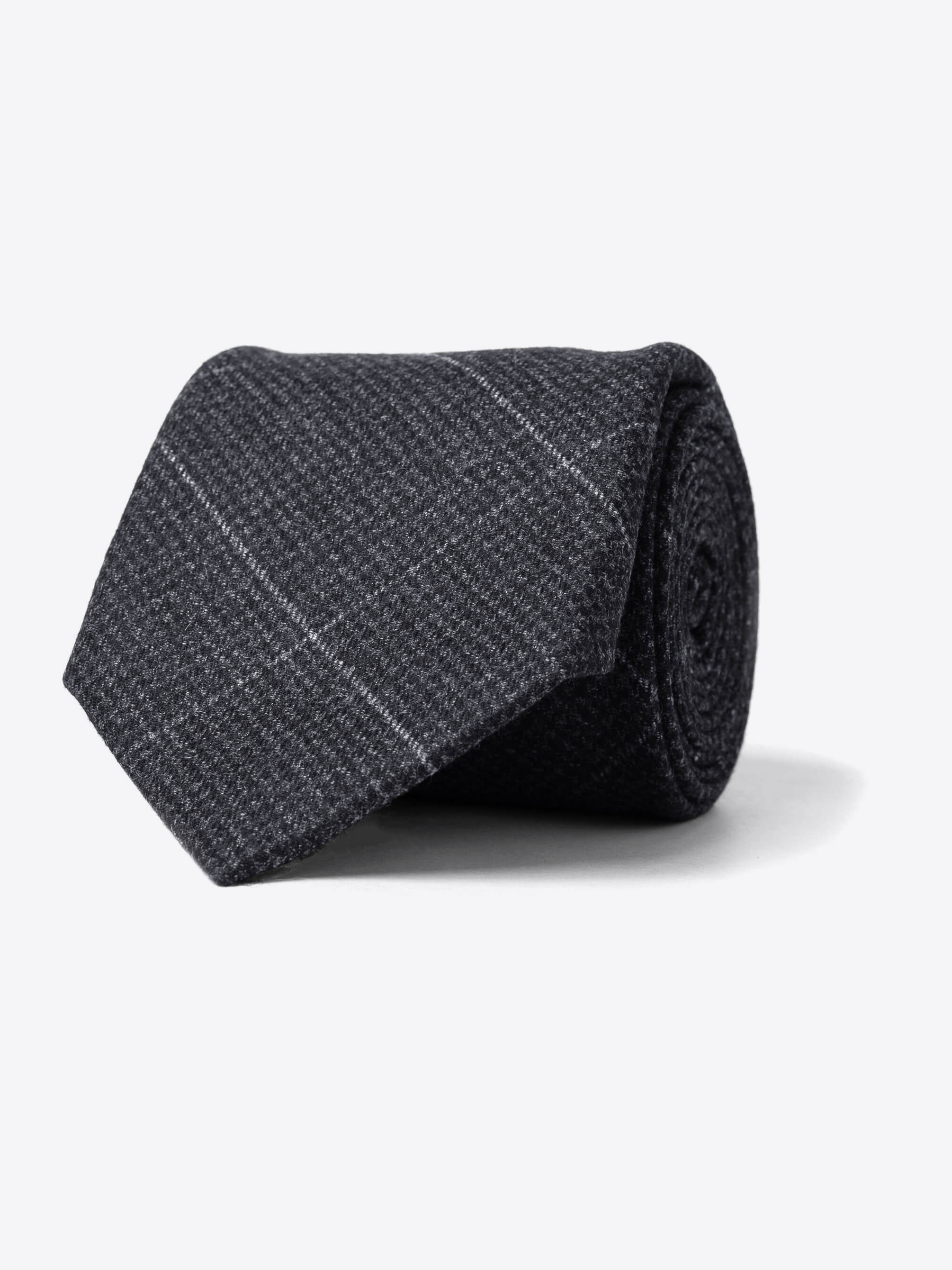 Zoom Image of Charcoal Windowpane Wool Tie