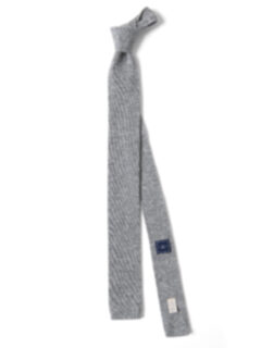 Grey Cashmere Knit Tie Product Thumbnail 3