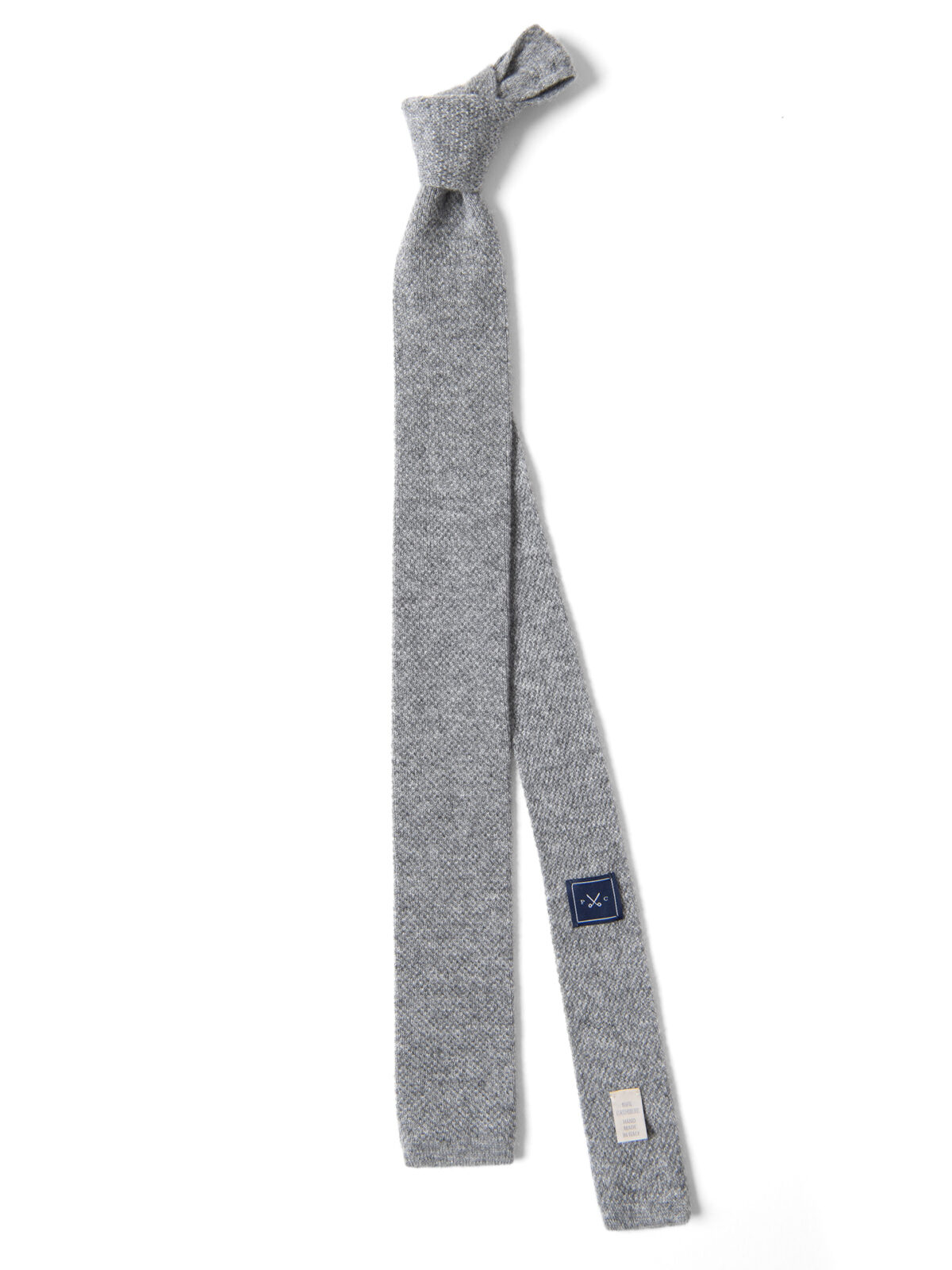 Grey Cashmere Knit Tie