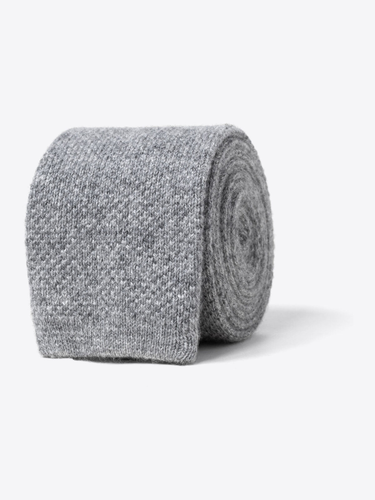 Grey Cashmere Knit Tie