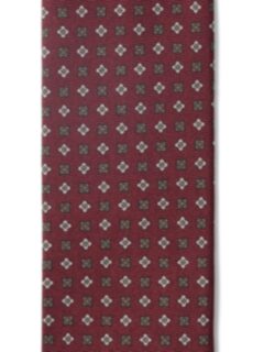 Burgundy and Grey Foulard Print Silk Tie Product Thumbnail 4