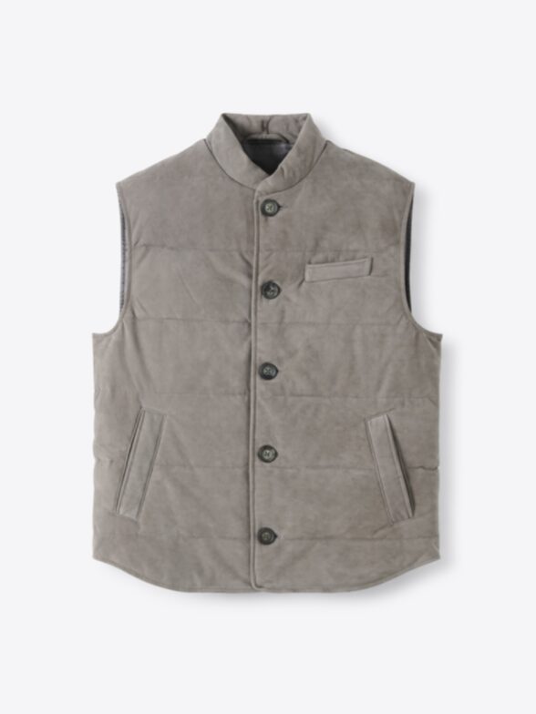 Thumb Photo of Cortina Grey Suede Button Vest