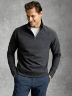 Proper Cloth Light Grey Quarter Zip Pullover