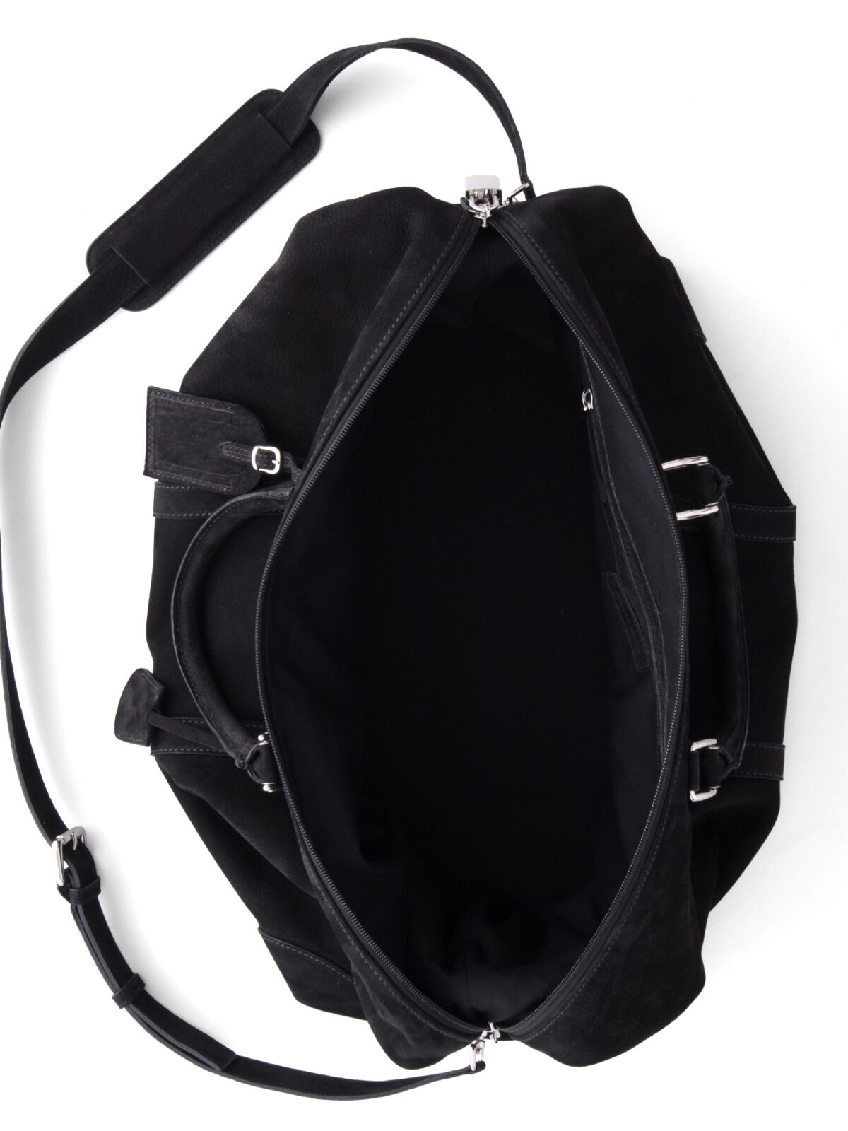 Italian Black Nubuck Duffle Bag