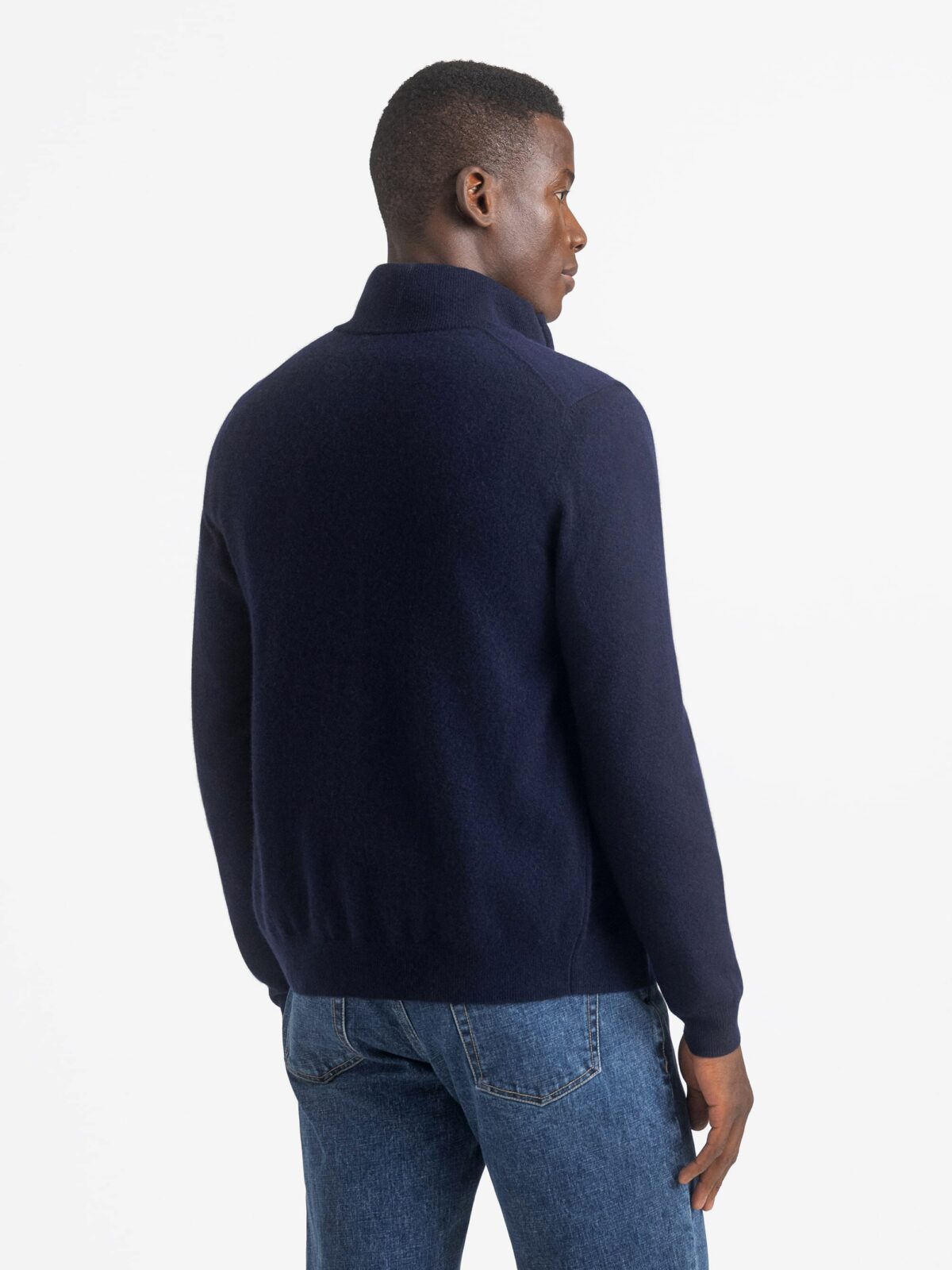 セーター COLLARS AND CO - CHARCOAL WITH BROWN SUEDE TRIM CASHMERE TOUCH