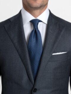 Navy and Light Blue Pindot Silk Tie Product Thumbnail 5