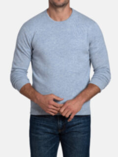 Light Blue Cashmere Crewneck Sweater Product Thumbnail 2