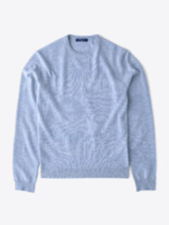Light Blue Cashmere Crewneck Sweater Product Thumbnail 1