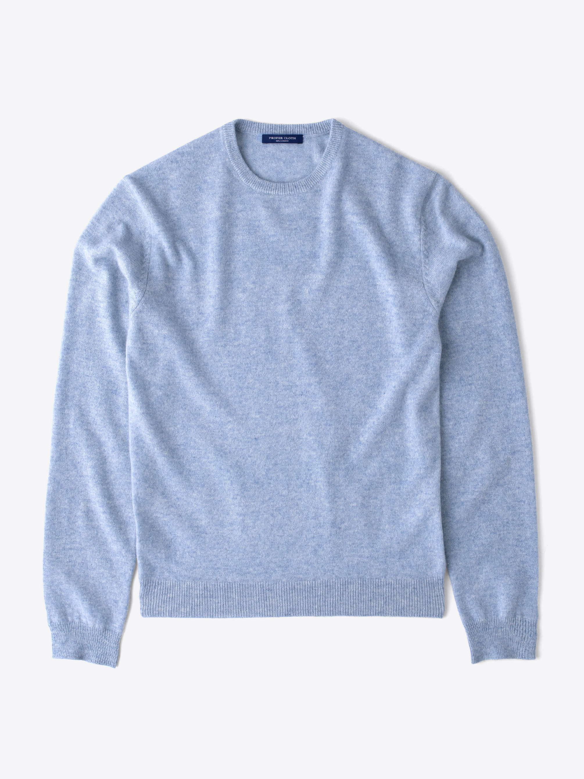 Zoom Image of Light Blue Cashmere Crewneck Sweater