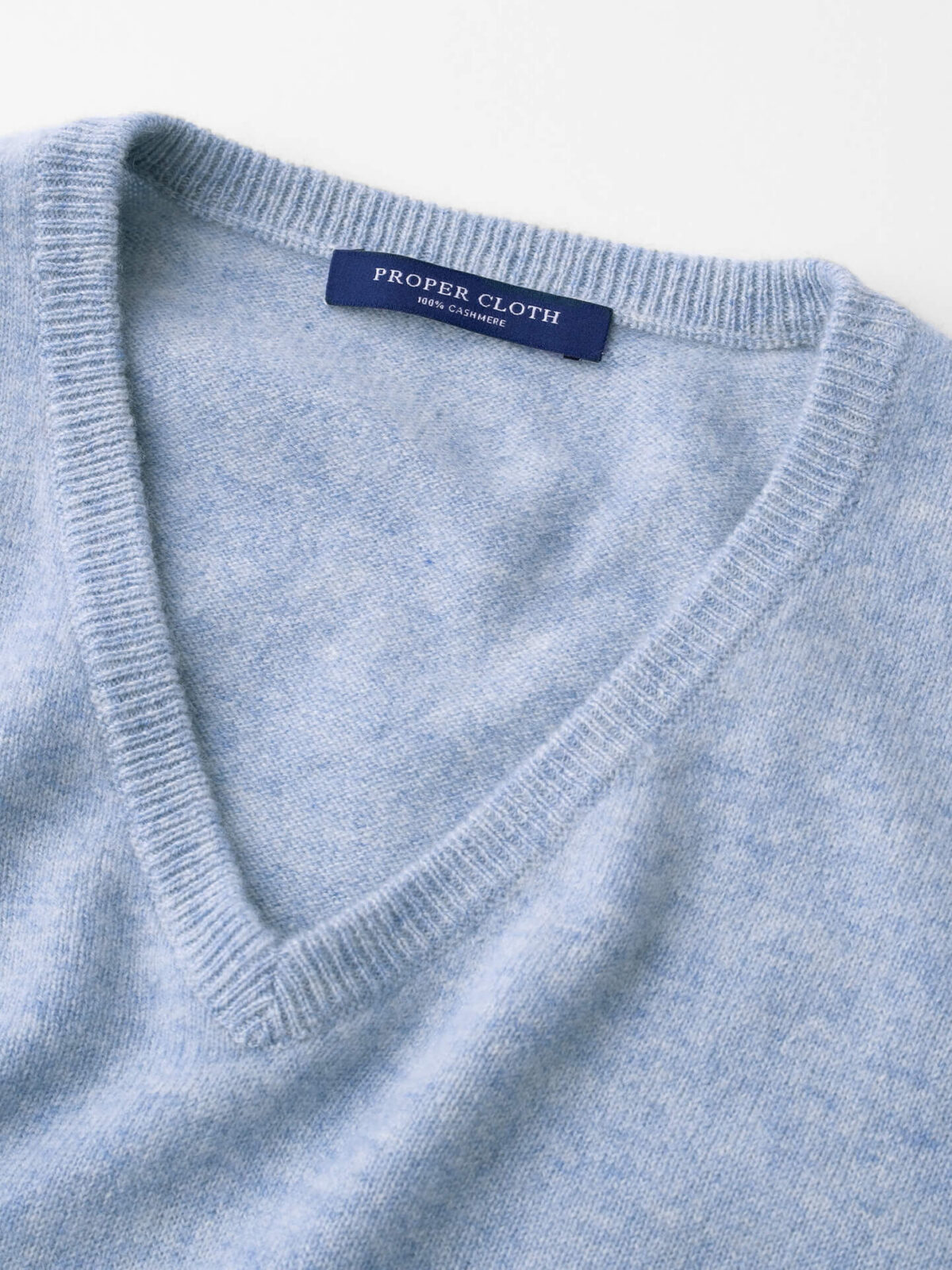 Light Blue Cashmere V-Neck Sweater