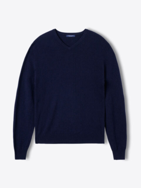 Suggested Item: Navy Cashmere V-Neck Sweater