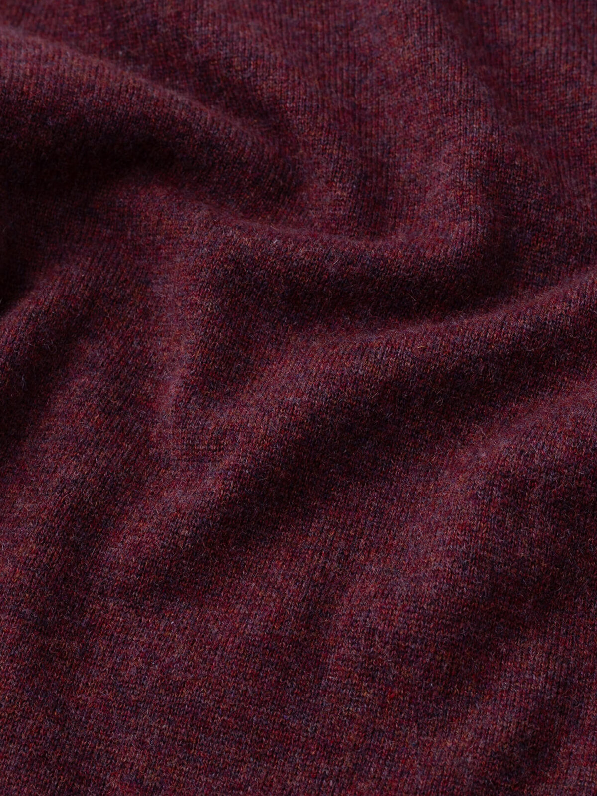 Crimson Melange Cashmere V-Neck Sweater