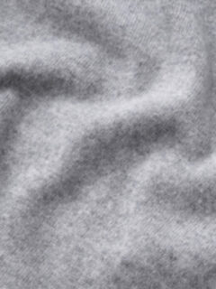 Light Grey Melange Cashmere Half-Zip Sweater Product Thumbnail 4