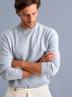 Frost Blue Cashmere Crewneck Sweater Product Thumbnail 3